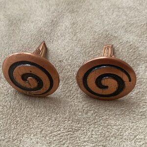 1950s mid modern century copper swirl vintage cufflinks Renoir style
